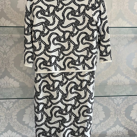 MAX MARA Rope Print Short Sleeve Sheath Dress & Jacket Set - Picture 7 of 12